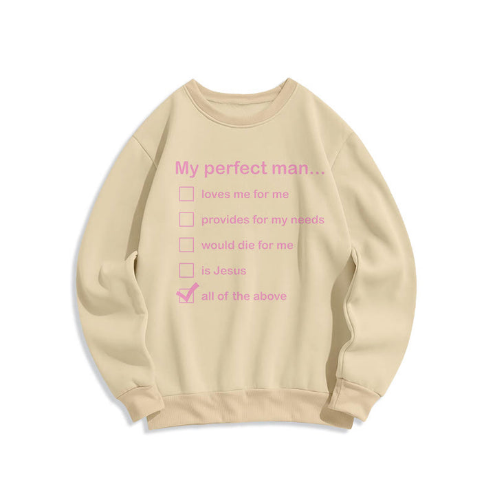 Sweat-shirt Christianartworkshop style moderne « Mon homme parfait est Jésus » doublé polaire en polyester - Beige - 2XL - image 15