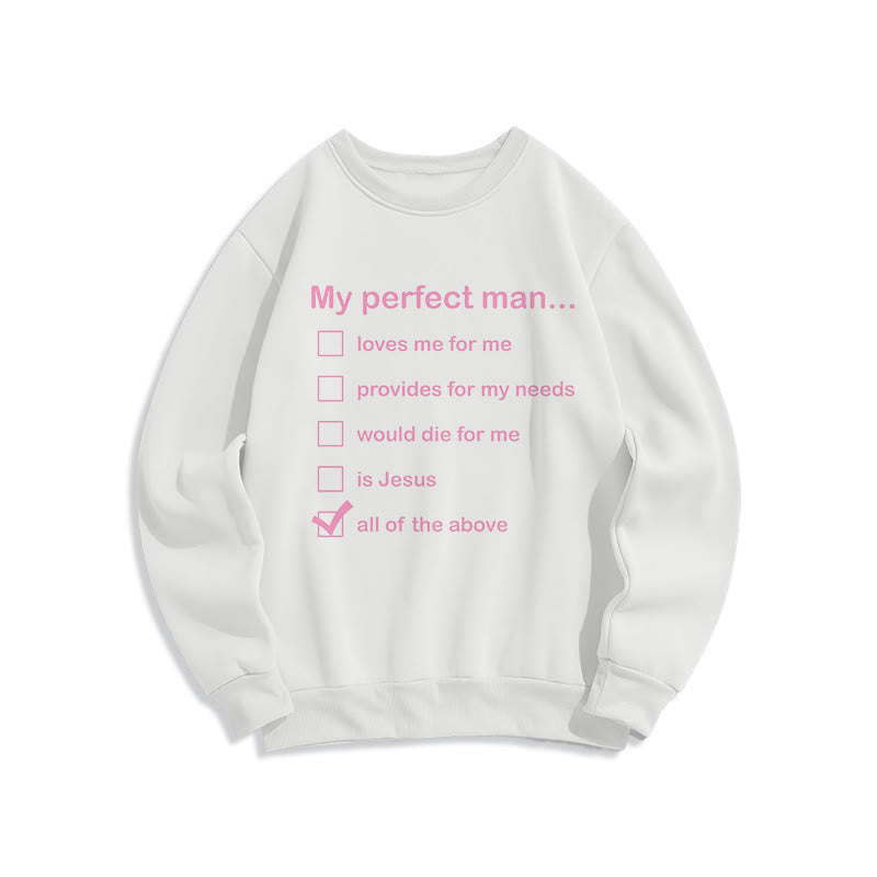 Sweat-shirt Christianartworkshop style moderne « Mon homme parfait est Jésus » doublé polaire en polyester - Blanc - 2XL - image 10