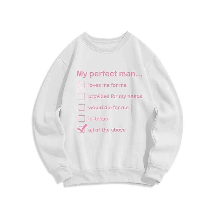 Sweat-shirt Christianartworkshop style moderne « Mon homme parfait est Jésus » doublé polaire en polyester - Blanc - 2XL - image 10