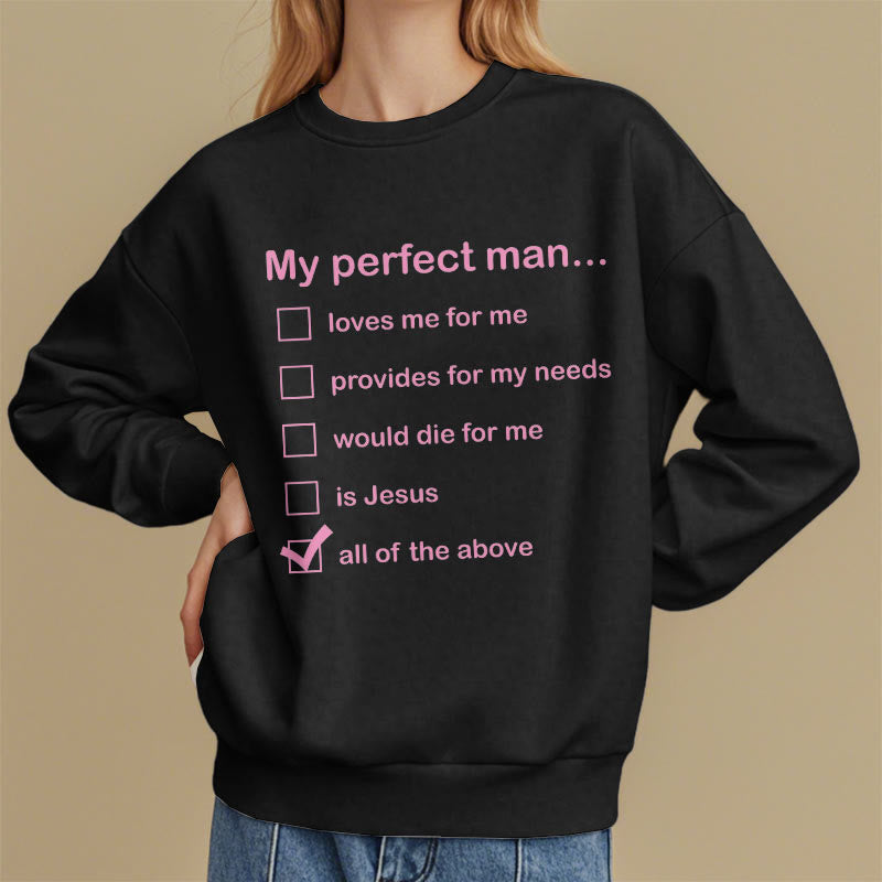 Sweat-shirt Christianartworkshop style moderne « Mon homme parfait est Jésus » doublé polaire en polyester - image 8