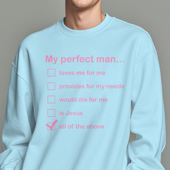 Sweat-shirt Christianartworkshop style moderne « Mon homme parfait est Jésus » doublé polaire en polyester - image 1