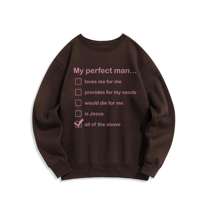 Sweat-shirt Christianartworkshop style moderne « Mon homme parfait est Jésus » doublé polaire en polyester - Brun - 2XL - image 20