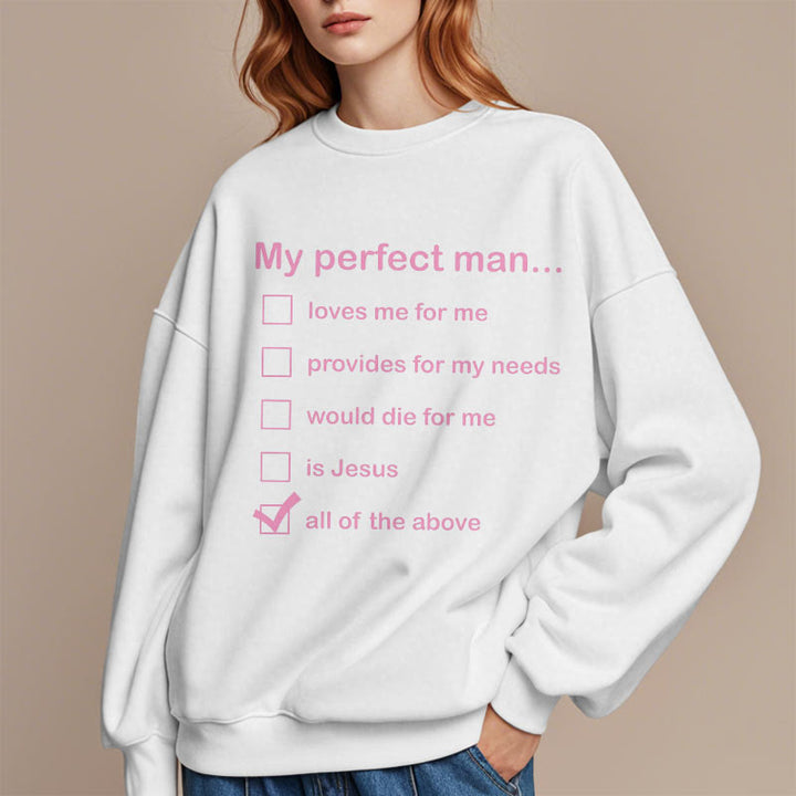Sweat-shirt Christianartworkshop style moderne « Mon homme parfait est Jésus » doublé polaire en polyester - image 13