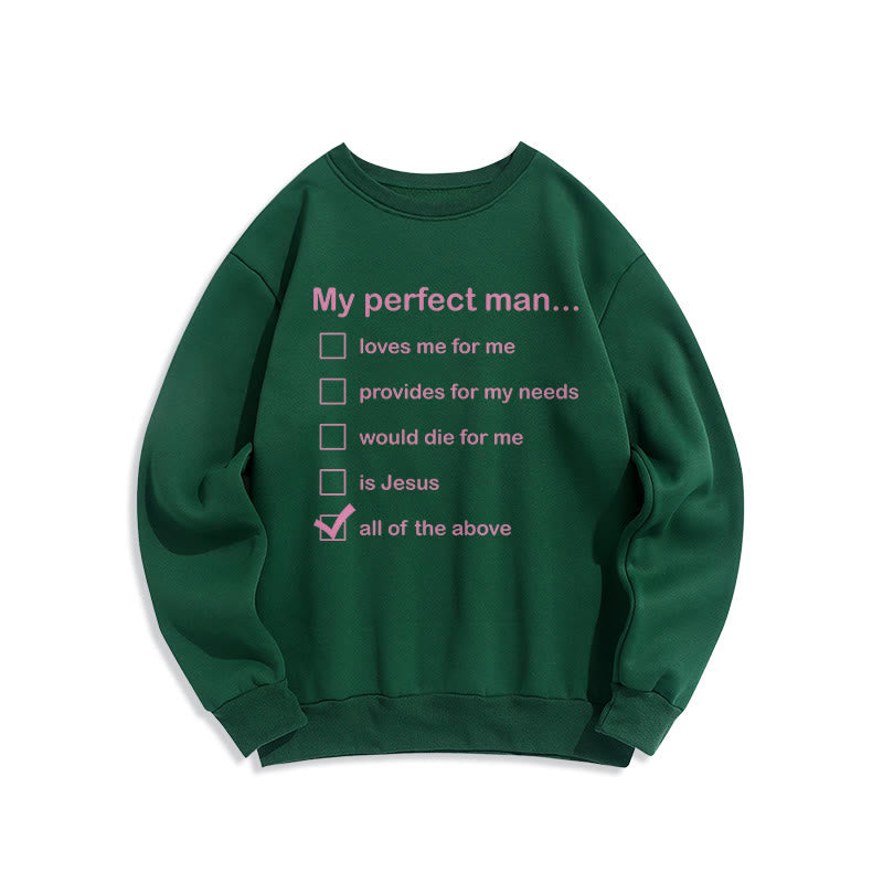 Sweat-shirt Christianartworkshop style moderne « Mon homme parfait est Jésus » doublé polaire en polyester - Vert - 2XL - image 25