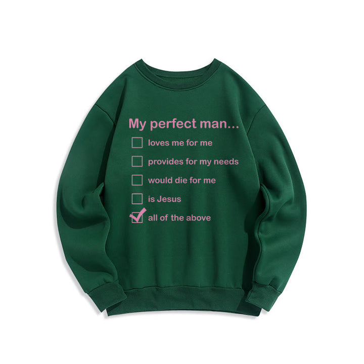 Sweat-shirt Christianartworkshop style moderne « Mon homme parfait est Jésus » doublé polaire en polyester - Vert - 2XL - image 25
