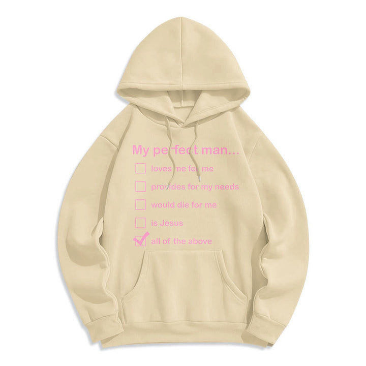 Sweat à capuche en polyester doublé polaire « Mon homme parfait est Jésus » style moderne de Christianartworkshop - Beige - 2XL - image 10