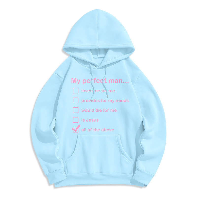 Sweat à capuche en polyester doublé polaire « Mon homme parfait est Jésus » style moderne de Christianartworkshop - Bleu - 2XL - image 25