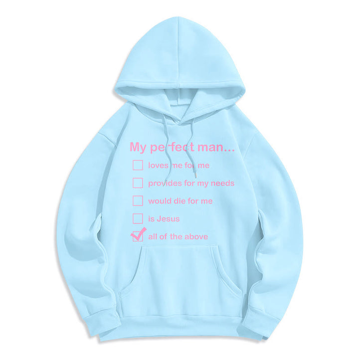 Sweat à capuche en polyester doublé polaire « Mon homme parfait est Jésus » style moderne de Christianartworkshop - Bleu - 2XL - image 25