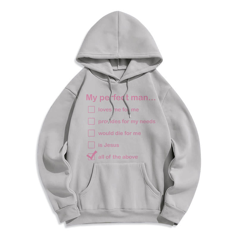 Sweat à capuche en polyester doublé polaire « Mon homme parfait est Jésus » style moderne de Christianartworkshop - Gris - 2XL - image 30