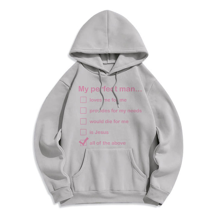 Sweat à capuche en polyester doublé polaire « Mon homme parfait est Jésus » style moderne de Christianartworkshop - Gris - 2XL - image 30