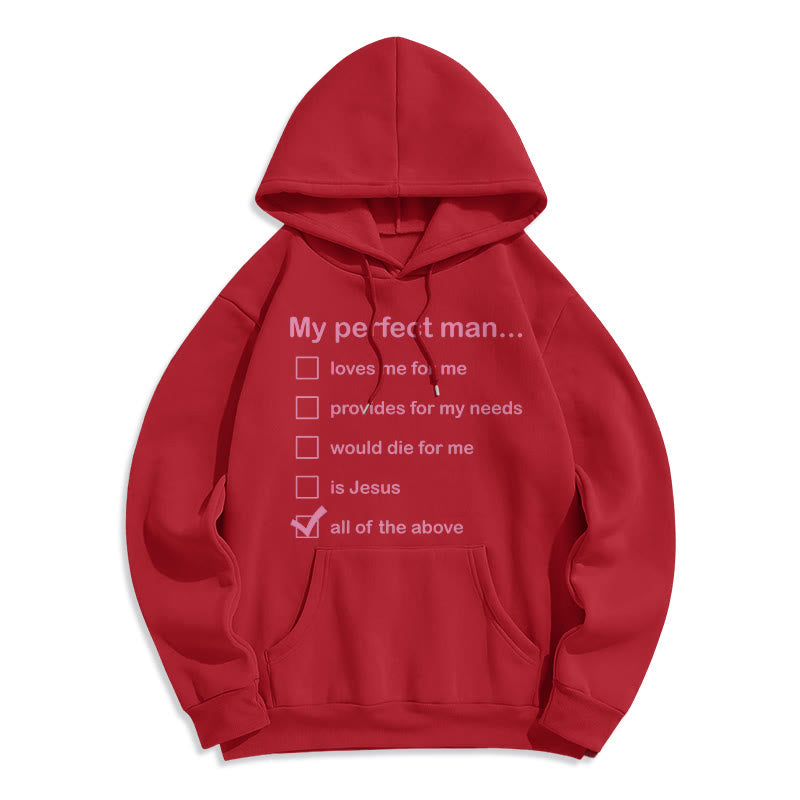 Sweat à capuche en polyester doublé polaire « Mon homme parfait est Jésus » style moderne de Christianartworkshop - Rouge - 2XL - image 35