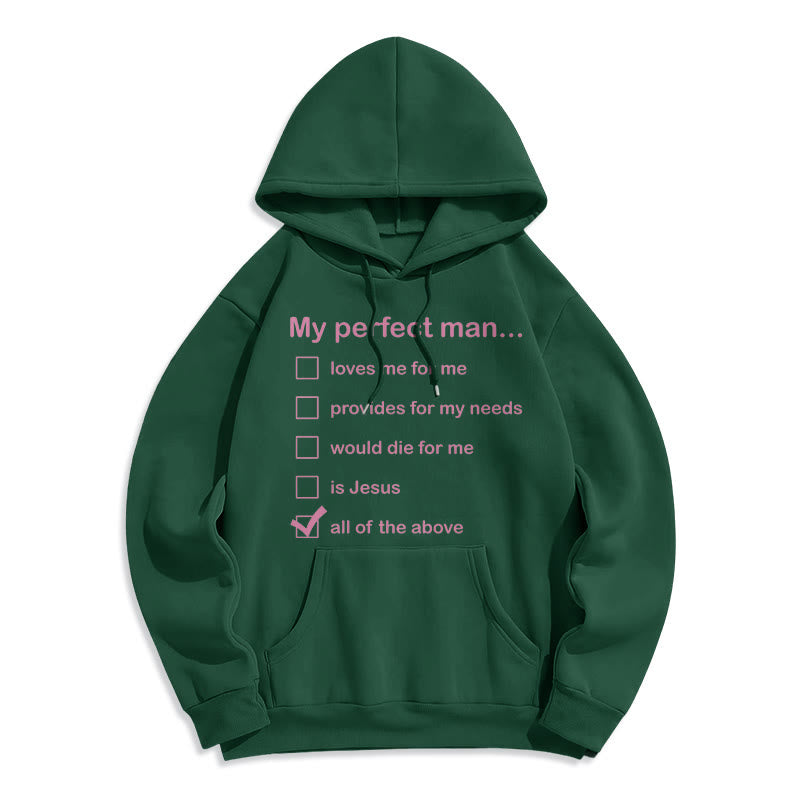 Sweat à capuche en polyester doublé polaire « Mon homme parfait est Jésus » style moderne de Christianartworkshop - Vert - 2XL - image 20