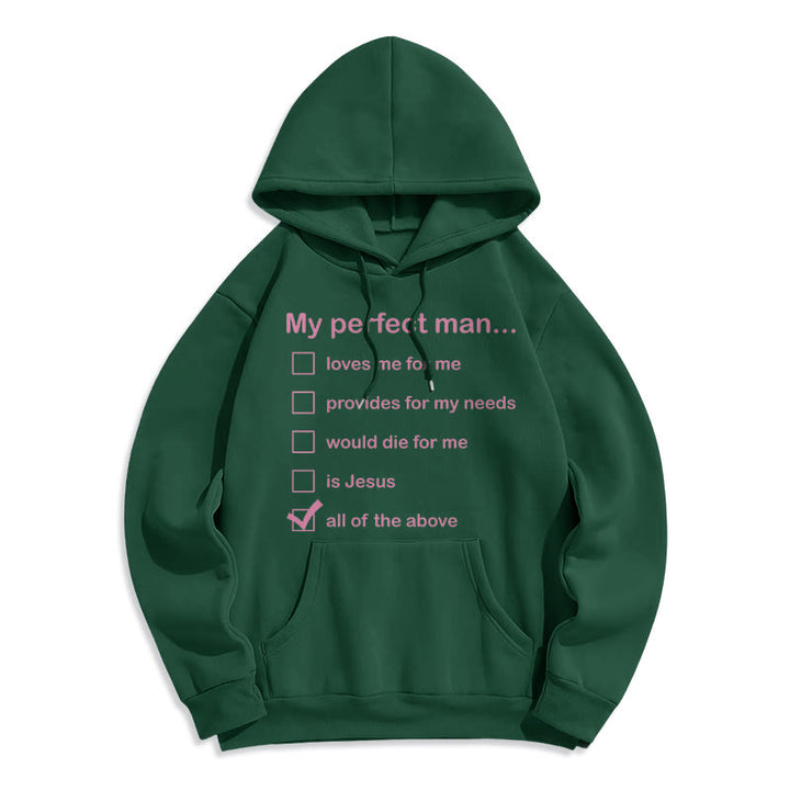 Sweat à capuche en polyester doublé polaire « Mon homme parfait est Jésus » style moderne de Christianartworkshop - Vert - 2XL - image 20
