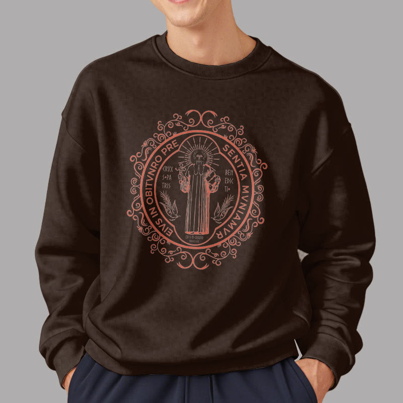 Sweat-shirt en polyester doublé polaire, style classique, à motif floral Saint-Benoît, de Christianartworkshop - image 17