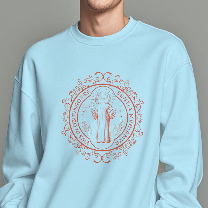 Sweat-shirt en polyester doublé polaire, style classique, à motif floral Saint-Benoît, de Christianartworkshop - image 27