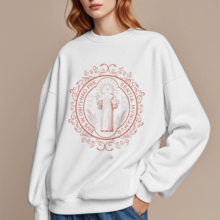 Sweat-shirt en polyester doublé polaire, style classique, à motif floral Saint-Benoît, de Christianartworkshop - image 8