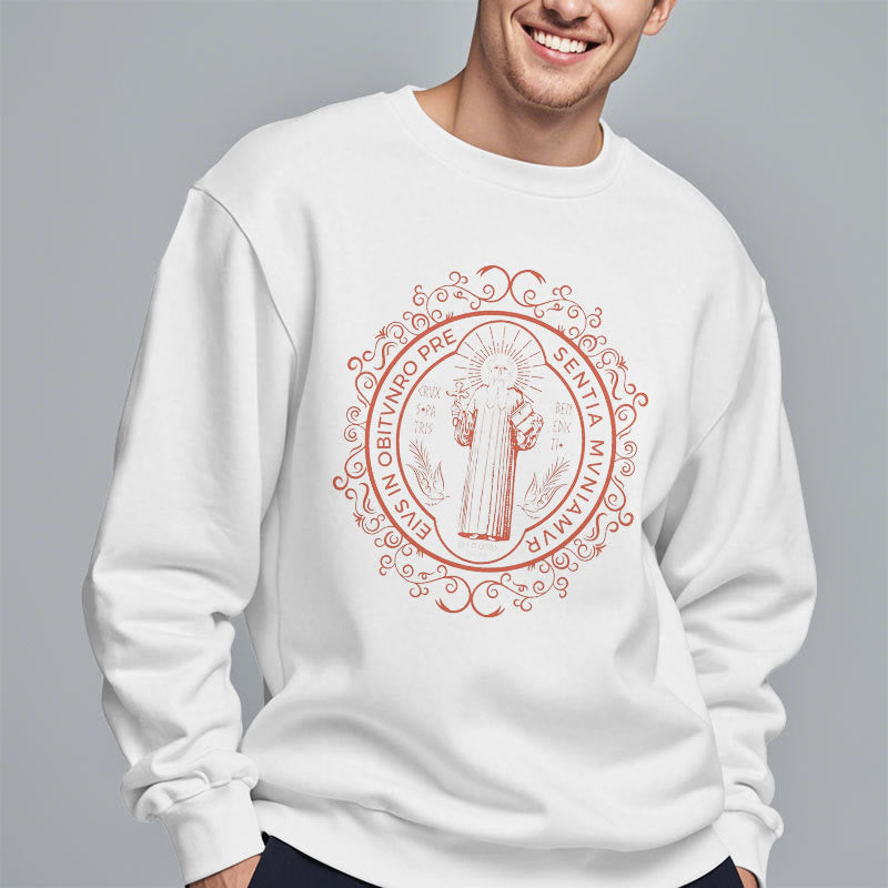 Sweat-shirt en polyester doublé polaire, style classique, à motif floral Saint-Benoît, de Christianartworkshop - image 7