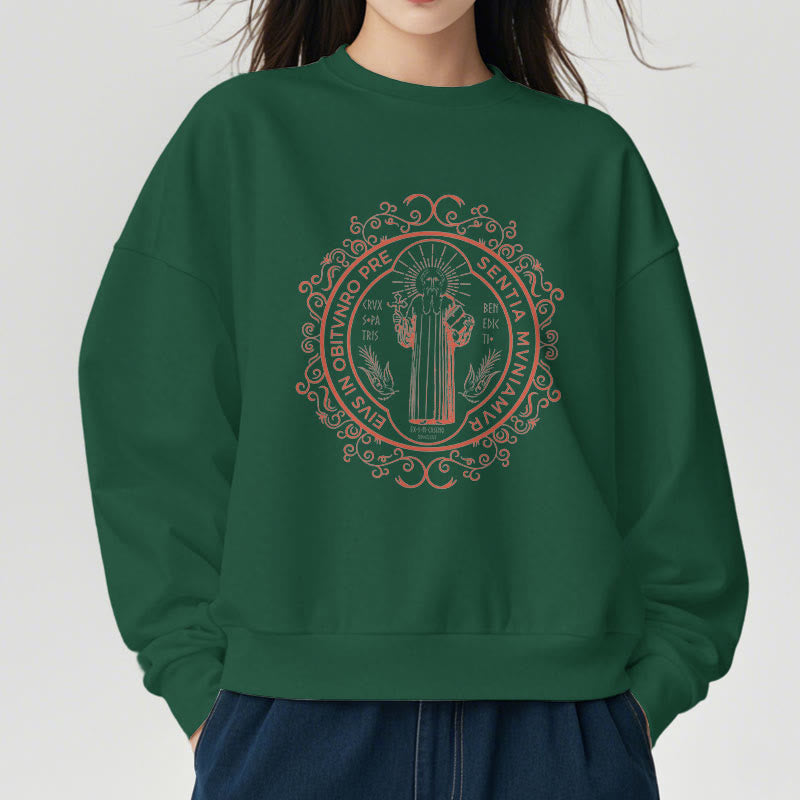 Sweat-shirt en polyester doublé polaire, style classique, à motif floral Saint-Benoît, de Christianartworkshop - image 22
