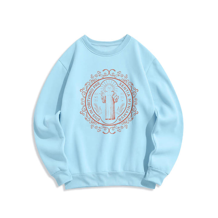 Sweat-shirt en polyester doublé polaire, style classique, à motif floral Saint-Benoît, de Christianartworkshop - Bleu - 2XL - image 25