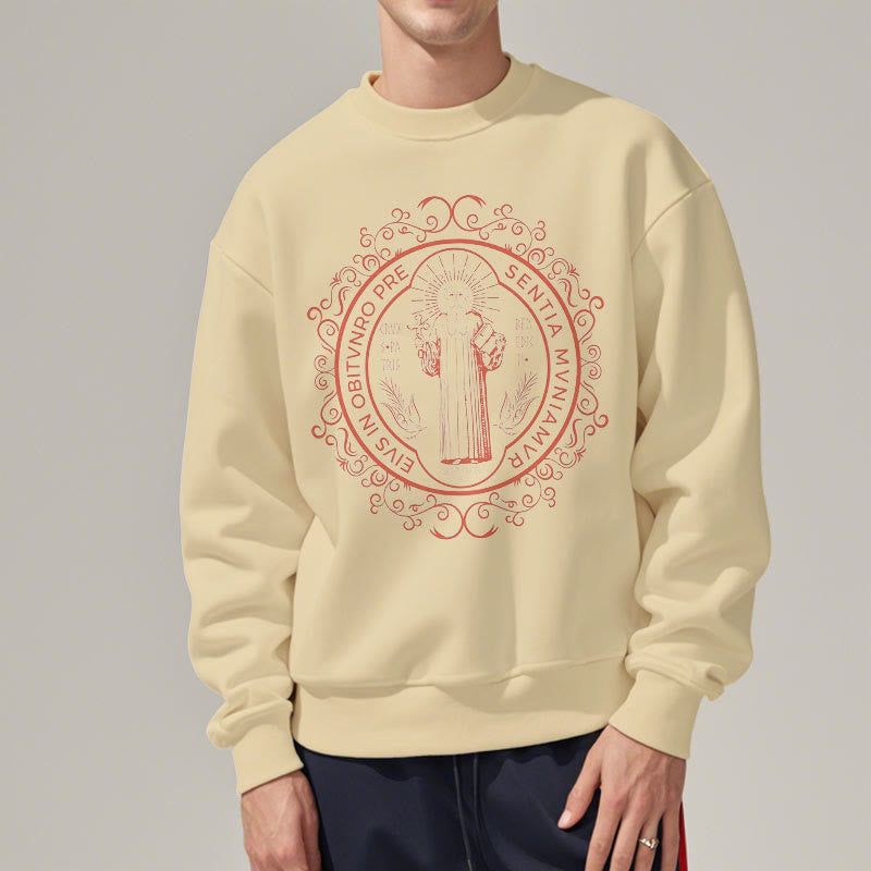 Sweat-shirt en polyester doublé polaire, style classique, à motif floral Saint-Benoît, de Christianartworkshop - image 13
