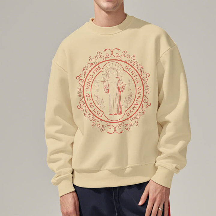 Sweat-shirt en polyester doublé polaire, style classique, à motif floral Saint-Benoît, de Christianartworkshop - image 13