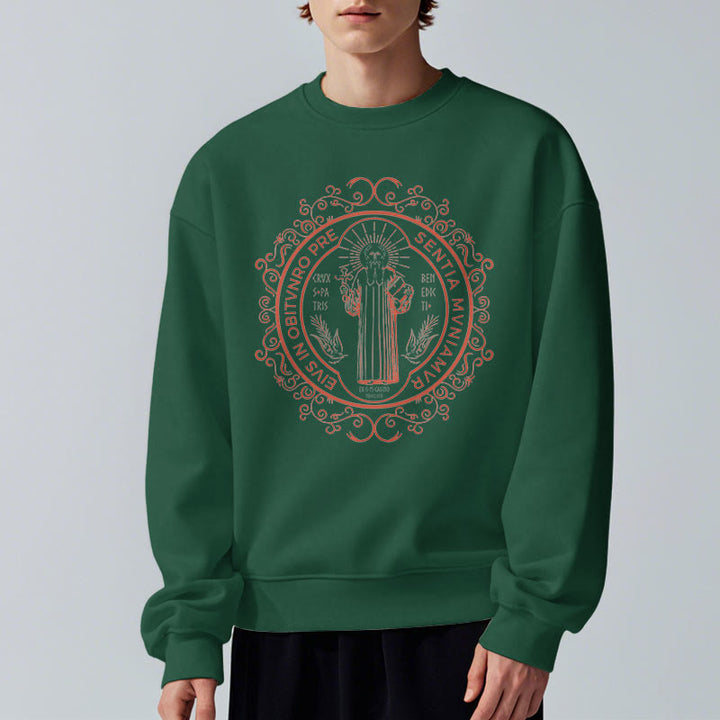 Sweat-shirt en polyester doublé polaire, style classique, à motif floral Saint-Benoît, de Christianartworkshop - image 23