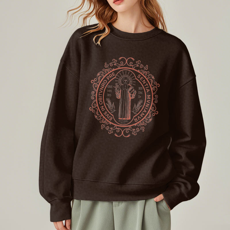 Sweat-shirt en polyester doublé polaire, style classique, à motif floral Saint-Benoît, de Christianartworkshop - image 18