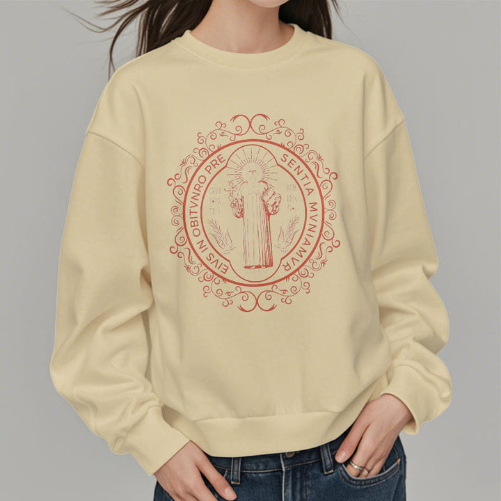 Sweat-shirt en polyester doublé polaire, style classique, à motif floral Saint-Benoît, de Christianartworkshop - image 12