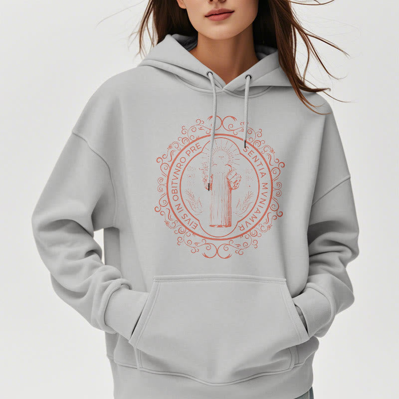 Christianartworkshop Sweat à capuche en polyester doublé polaire avec motif floral classique Saint-Benoît - image 33