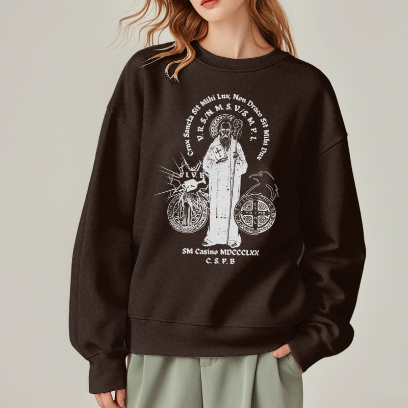 Sweat-shirt en polyester doublé polaire style classique avec motif Saint Benoît, signé Christianartworkshop - image 18