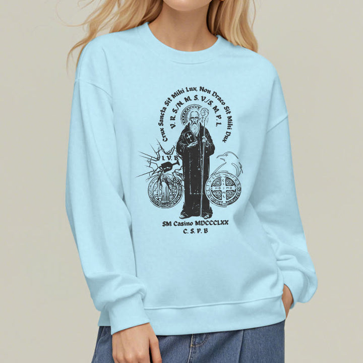 Sweat-shirt en polyester doublé polaire style classique avec motif Saint Benoît, signé Christianartworkshop - image 28