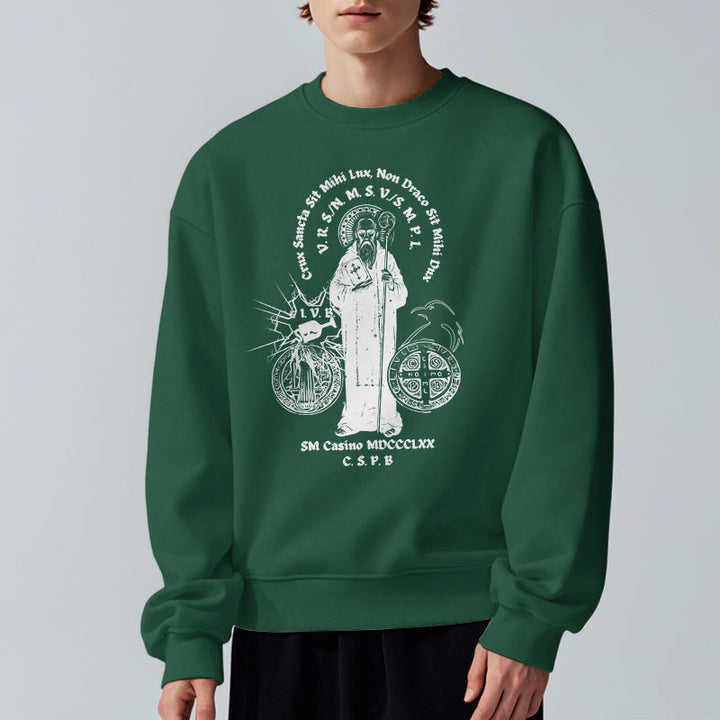 Sweat-shirt en polyester doublé polaire style classique avec motif Saint Benoît, signé Christianartworkshop - image 23
