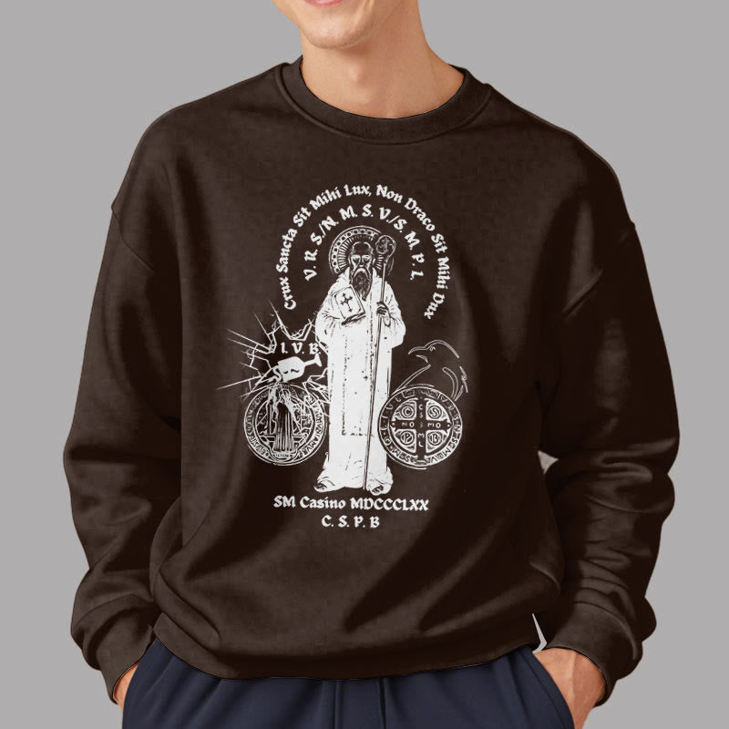 Sweat-shirt en polyester doublé polaire style classique avec motif Saint Benoît, signé Christianartworkshop - image 17