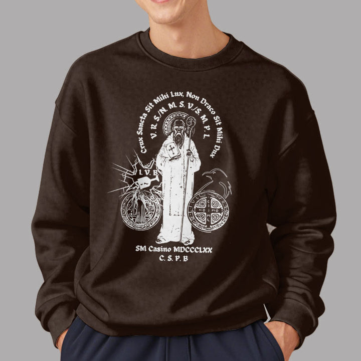 Sweat-shirt en polyester doublé polaire style classique avec motif Saint Benoît, signé Christianartworkshop - image 17