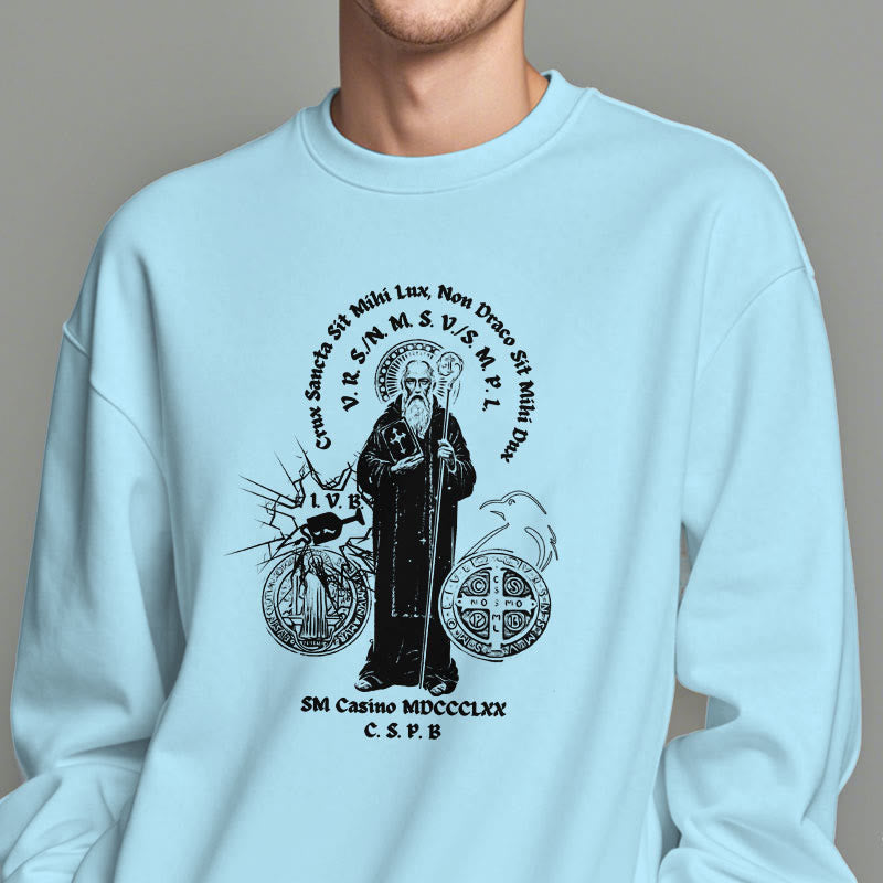 Sweat-shirt en polyester doublé polaire style classique avec motif Saint Benoît, signé Christianartworkshop - image 27