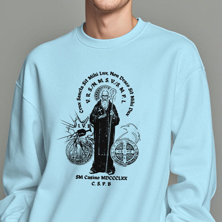 Sweat-shirt en polyester doublé polaire style classique avec motif Saint Benoît, signé Christianartworkshop - image 27