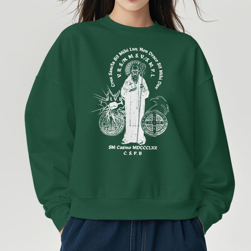 Sweat-shirt en polyester doublé polaire style classique avec motif Saint Benoît, signé Christianartworkshop - image 22