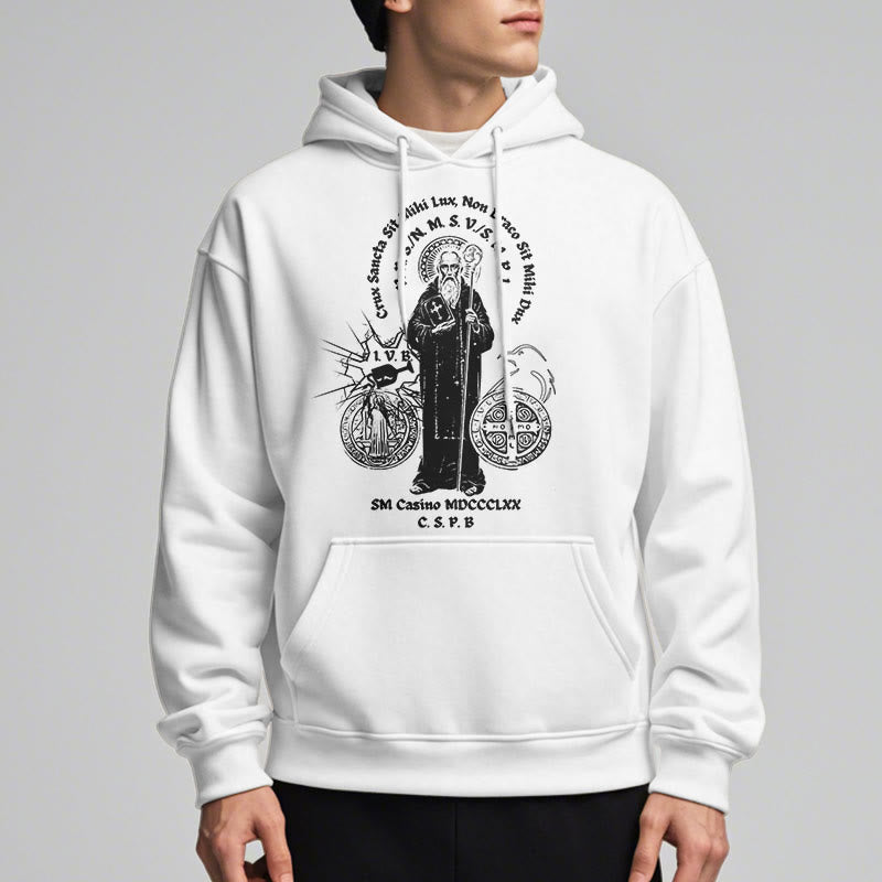 Sweat à capuche en polyester doublé polaire avec motif Saint Benoît, style classique, Christianartworkshop - image 8