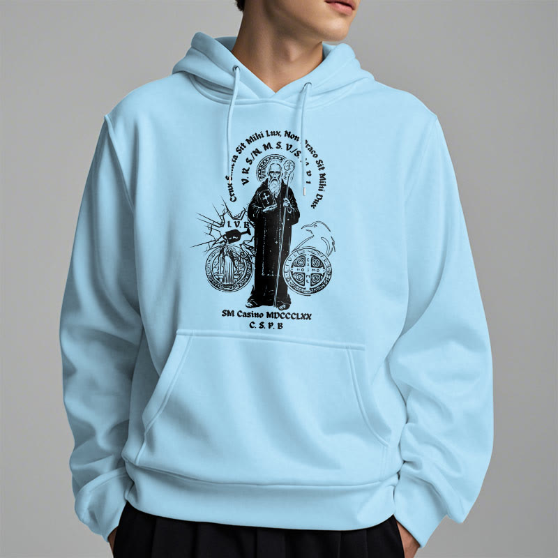 Sweat à capuche en polyester doublé polaire avec motif Saint Benoît, style classique, Christianartworkshop - image 27