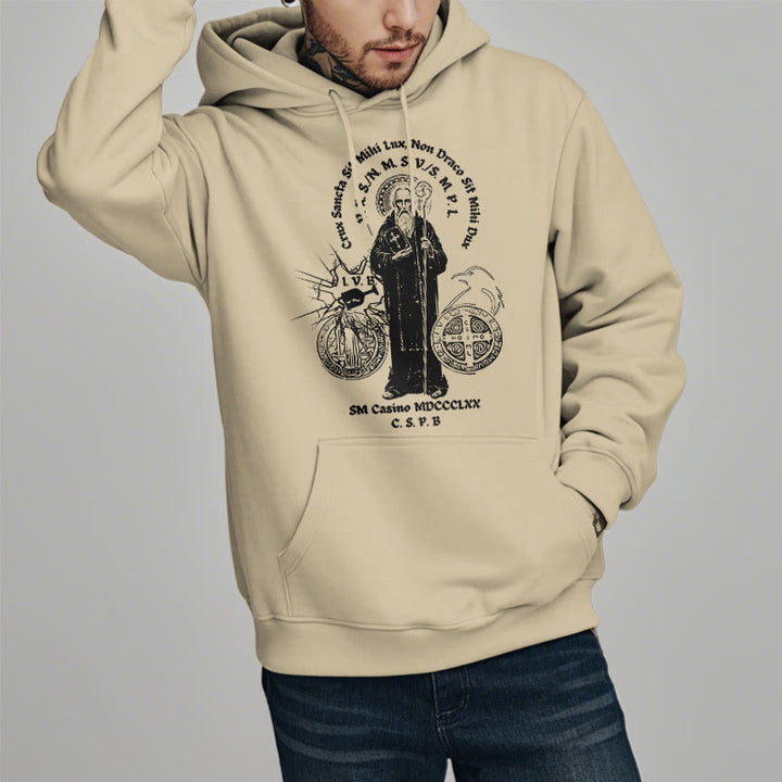 Sweat à capuche en polyester doublé polaire avec motif Saint Benoît, style classique, Christianartworkshop - image 12
