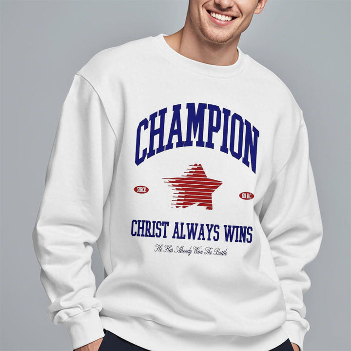 Sweat-shirt en polyester doublé polaire Christianartworkshop Modern Style Champion Christ Always Wins - image 13