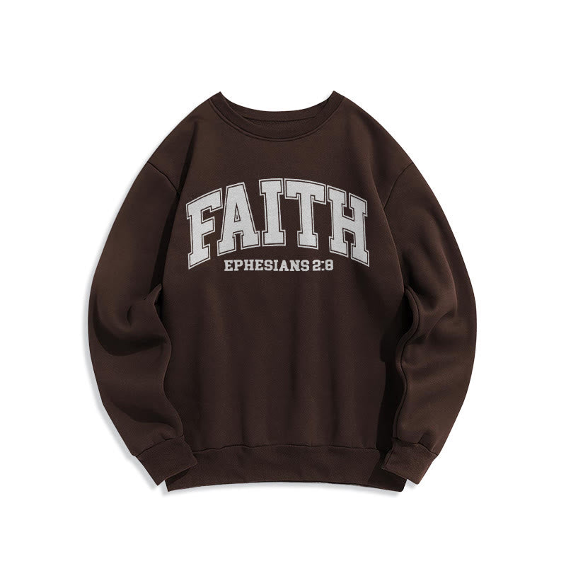 Sweat-shirt en polyester doublé polaire Christianartworkshop, style moderne, Foi, Éphésiens 2:8 - Brun - 2XL - image 20