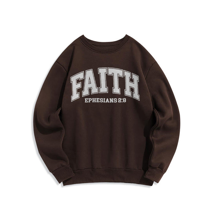 Sweat-shirt en polyester doublé polaire Christianartworkshop, style moderne, Foi, Éphésiens 2:8 - Brun - 2XL - image 20