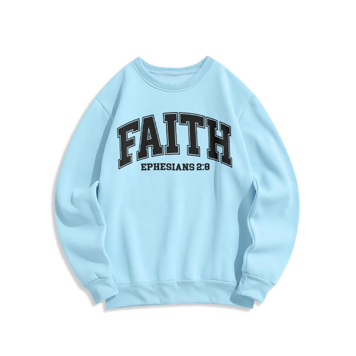 Sweat-shirt en polyester doublé polaire Christianartworkshop, style moderne, Foi, Éphésiens 2:8 - Bleu - 2XL - image 25