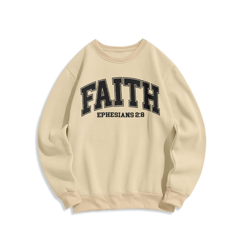 Sweat-shirt en polyester doublé polaire Christianartworkshop, style moderne, Foi, Éphésiens 2:8 - Beige - 2XL - image 15