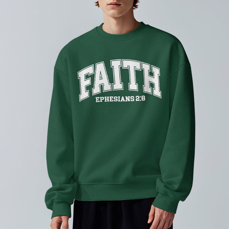 Sweat-shirt en polyester doublé polaire Christianartworkshop, style moderne, Foi, Éphésiens 2:8 - image 1