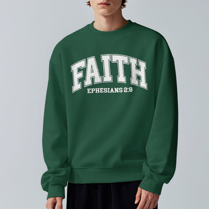 Sweat-shirt en polyester doublé polaire Christianartworkshop, style moderne, Foi, Éphésiens 2:8 - image 1