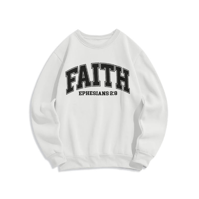 Sweat-shirt en polyester doublé polaire Christianartworkshop, style moderne, Foi, Éphésiens 2:8 - Blanc - 2XL - image 10