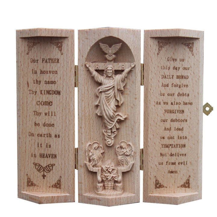 Christianartworkshop Cylindre en bois ouvrable de style classique, figurine de Jésus, décoration de bureau, ornement - image 12