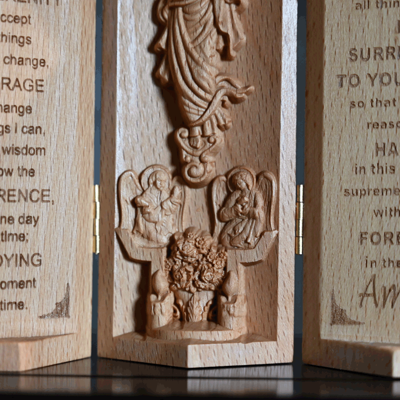 Christianartworkshop Cylindre en bois ouvrable de style classique, figurine de Jésus, décoration de bureau, ornement - image 4